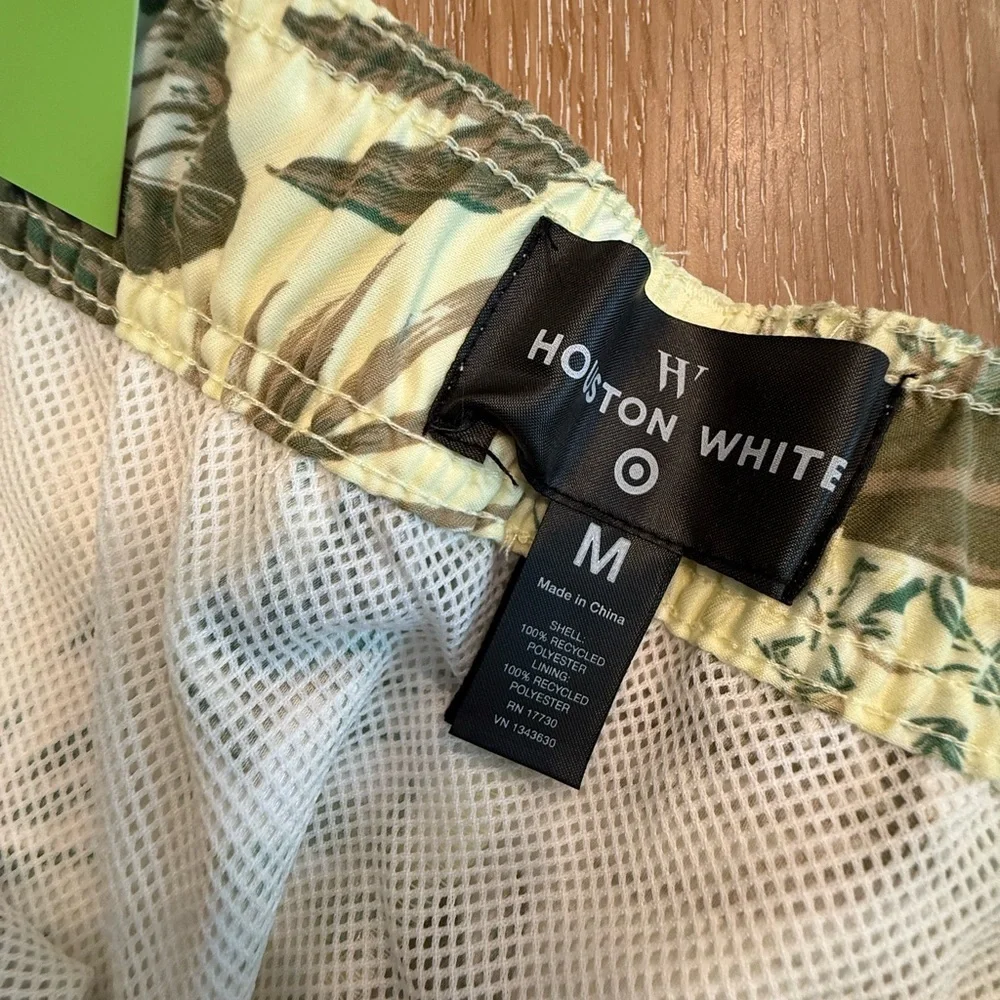 NWT Houston White Tropical Swim Trunks | Yellow Floral | Size M